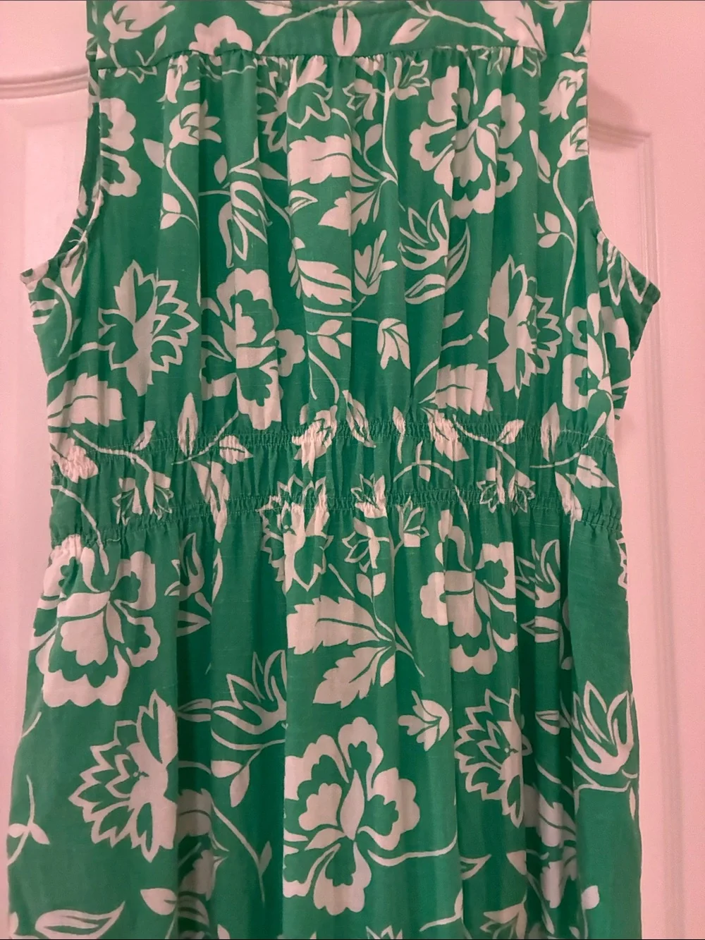 Draper James Linen Floral Smocked Waist Tiered Maxi Dress Southern Charm - Picture 6 of 11